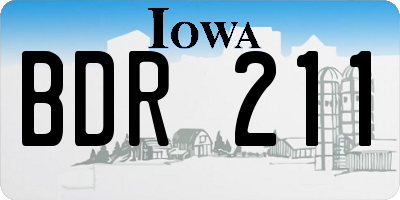 IA license plate BDR211