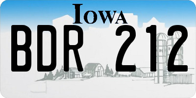IA license plate BDR212