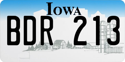 IA license plate BDR213