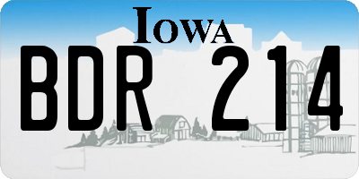 IA license plate BDR214