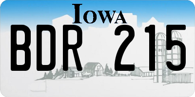 IA license plate BDR215