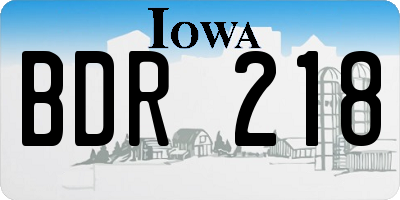 IA license plate BDR218