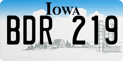 IA license plate BDR219