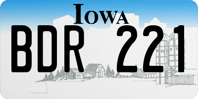 IA license plate BDR221