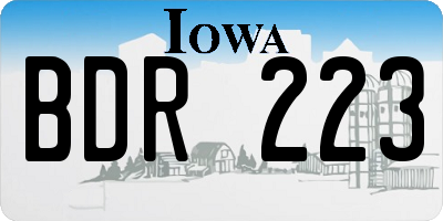 IA license plate BDR223