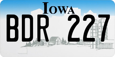 IA license plate BDR227