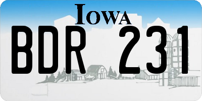 IA license plate BDR231