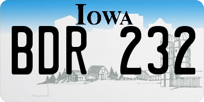IA license plate BDR232