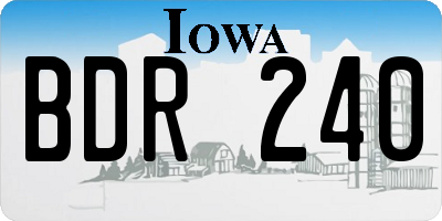 IA license plate BDR240