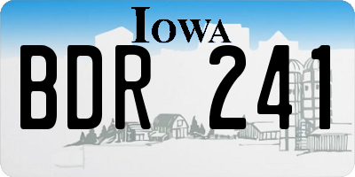 IA license plate BDR241