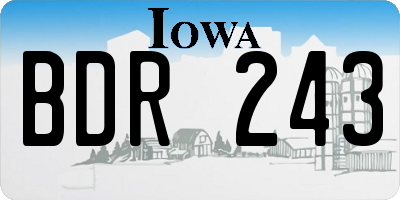 IA license plate BDR243