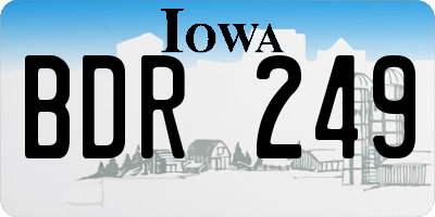 IA license plate BDR249