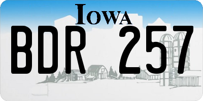 IA license plate BDR257