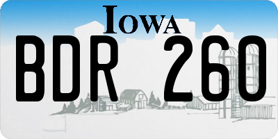 IA license plate BDR260