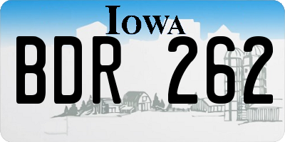 IA license plate BDR262