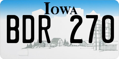 IA license plate BDR270
