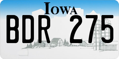 IA license plate BDR275