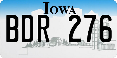 IA license plate BDR276