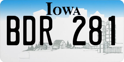 IA license plate BDR281