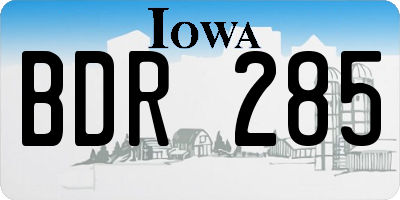 IA license plate BDR285