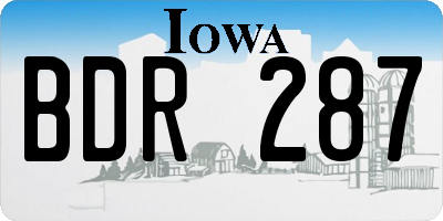 IA license plate BDR287