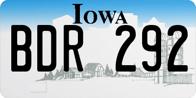 IA license plate BDR292
