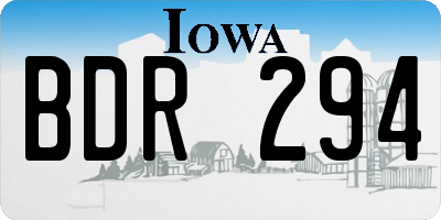 IA license plate BDR294
