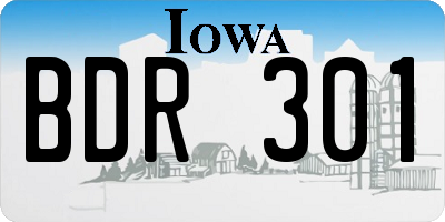 IA license plate BDR301