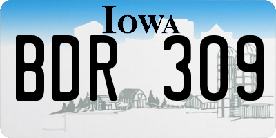 IA license plate BDR309