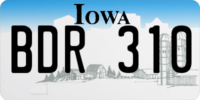 IA license plate BDR310