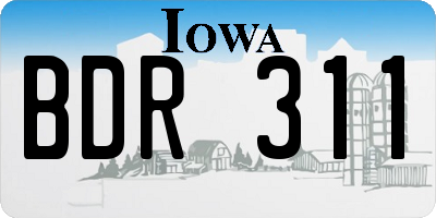 IA license plate BDR311