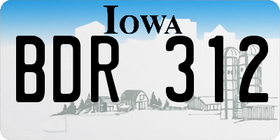 IA license plate BDR312