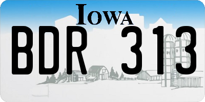 IA license plate BDR313