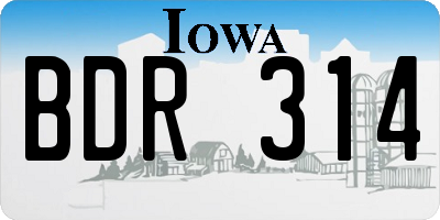 IA license plate BDR314