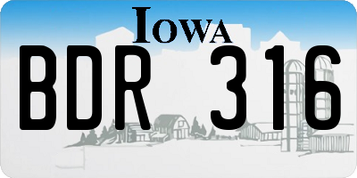 IA license plate BDR316