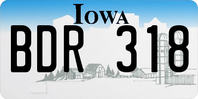IA license plate BDR318