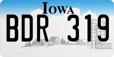 IA license plate BDR319