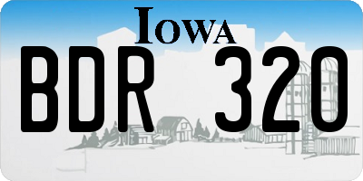 IA license plate BDR320