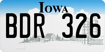 IA license plate BDR326