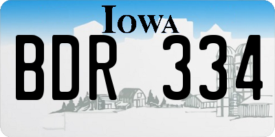 IA license plate BDR334