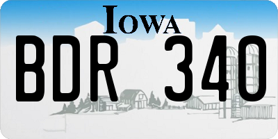 IA license plate BDR340