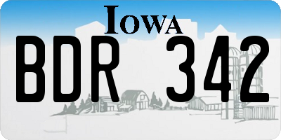 IA license plate BDR342
