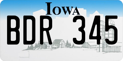 IA license plate BDR345