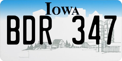 IA license plate BDR347