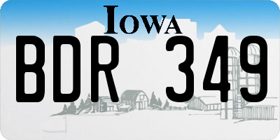 IA license plate BDR349