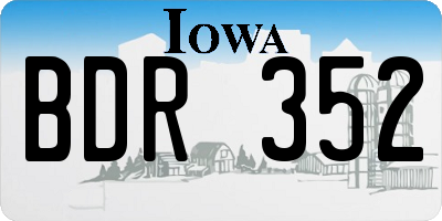 IA license plate BDR352
