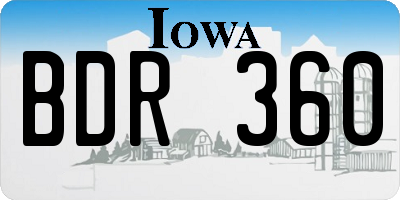 IA license plate BDR360