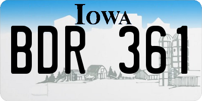 IA license plate BDR361