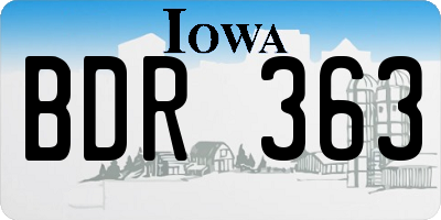 IA license plate BDR363