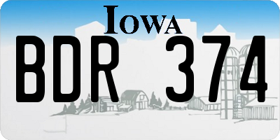 IA license plate BDR374